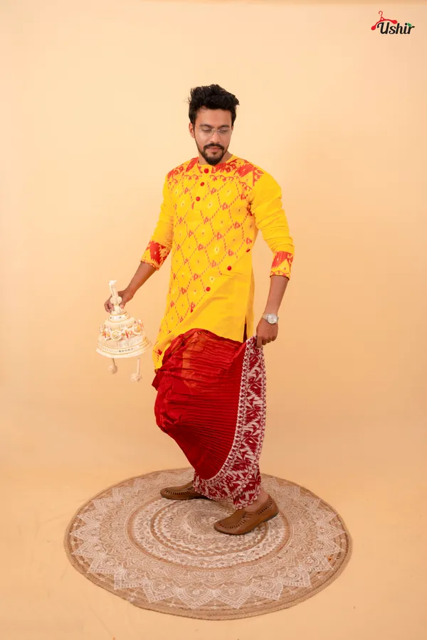 Yellow_&_red_dhakai_couple_set