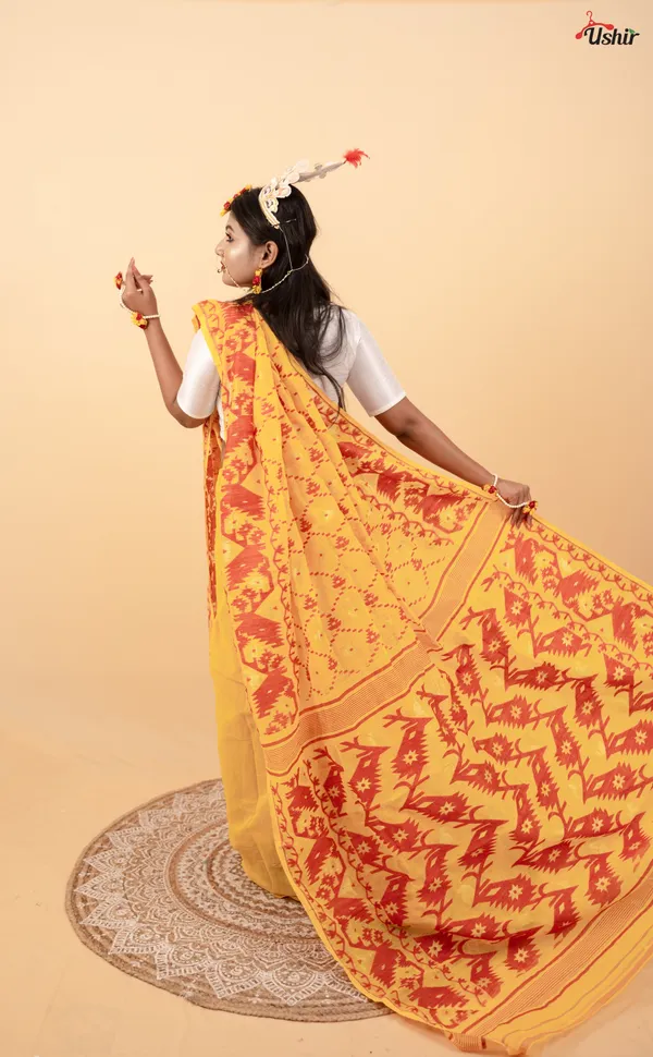 Yellow_&_red_dhakai_couple_set