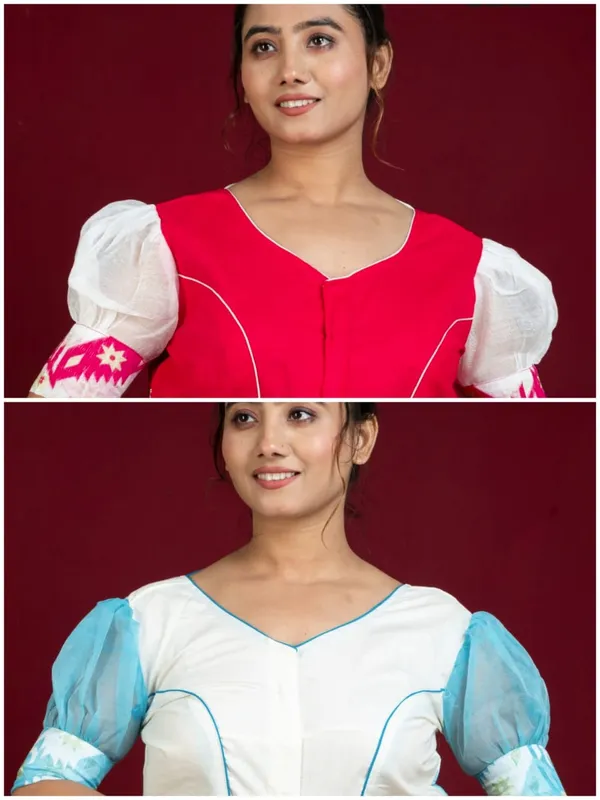 Combo_Of_Designer_jamdani_Blouse_(Pink_&_Sky_Blue)