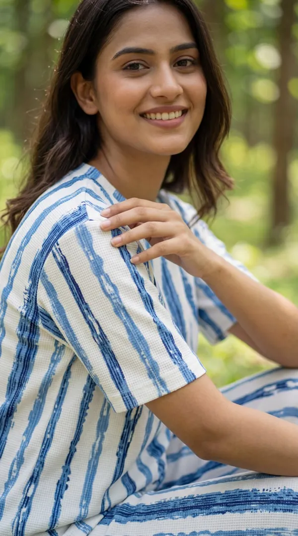 Blue_Digital_Printed_Corset_Top_|_Polyester_Lycra_Knitted_|_Round_Neck_Half_Sleeve_