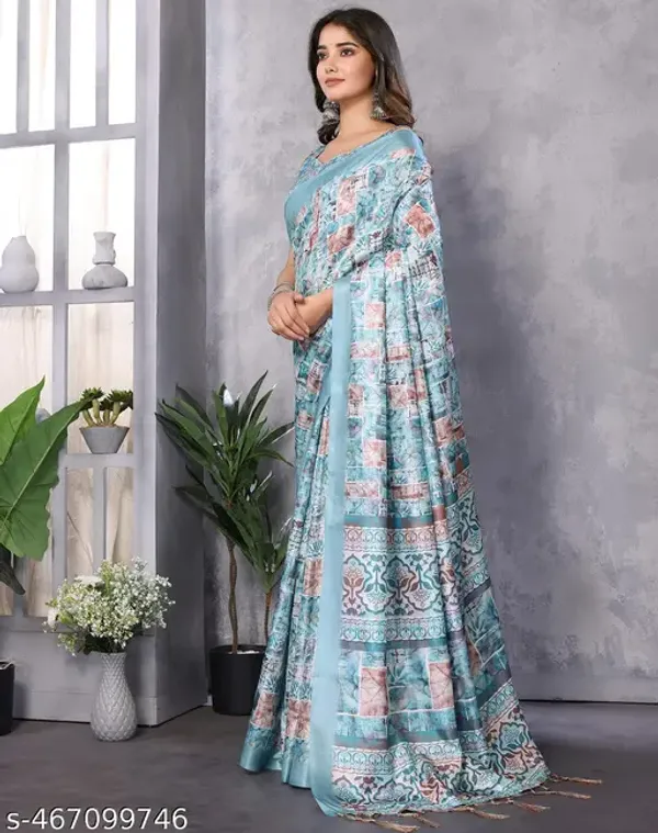 Sky's_Delight_Cotton_Art_Silk_Digital_Printed_Saree_with_Weaving_Border_and_Tassels_on_Pallu