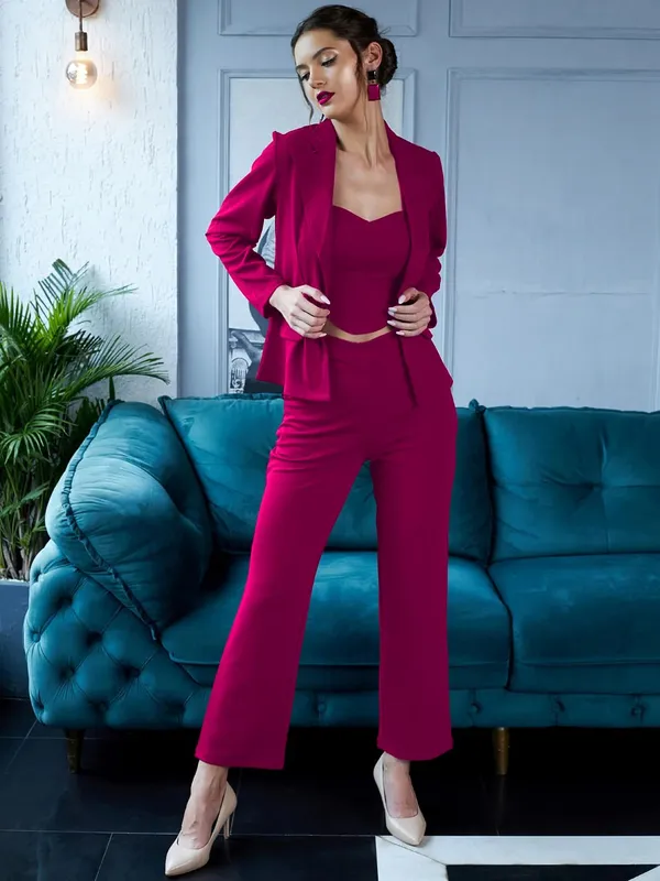 Pink_Elegant_Co-ord_Set_With_Blazer_For_Women
