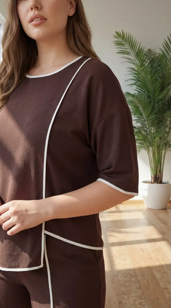 Coffee_Trendy_Co-Ord_Sets_|_Round_Neck_Half_Sleeve_Lycra_Knitted_|_Multi-Color_|_Office_&_Festive_Wear