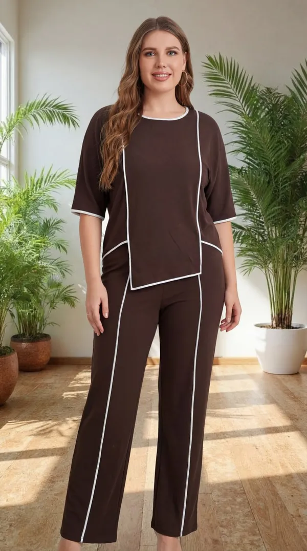 Coffee_Trendy_Co-Ord_Sets_|_Round_Neck_Half_Sleeve_Lycra_Knitted_|_Multi-Color_|_Office_&_Festive_Wear