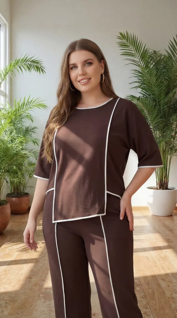 Coffee_Trendy_Co-Ord_Sets_|_Round_Neck_Half_Sleeve_Lycra_Knitted_|_Multi-Color_|_Office_&_Festive_Wear
