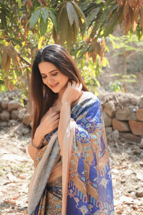 Earthly_Elegance-Grey_and_Brown_Mysore_Silk_Saree_with_Digital_Printed_Jari_Work