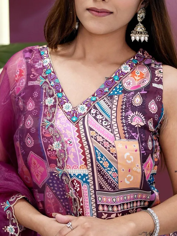 Elegant_Embroidered_Kurta_Palazzo_Set_|_Modal_Satin_Kurti_|_Organza_Dupatta_|_Festive_&_Office_Wear