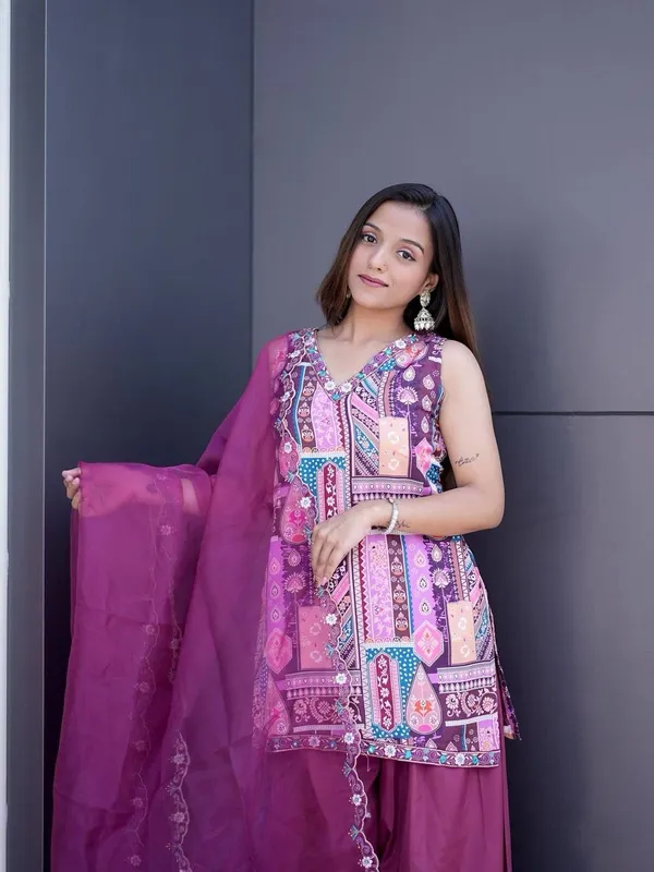 Elegant_Embroidered_Kurta_Palazzo_Set_|_Modal_Satin_Kurti_|_Organza_Dupatta_|_Festive_&_Office_Wear