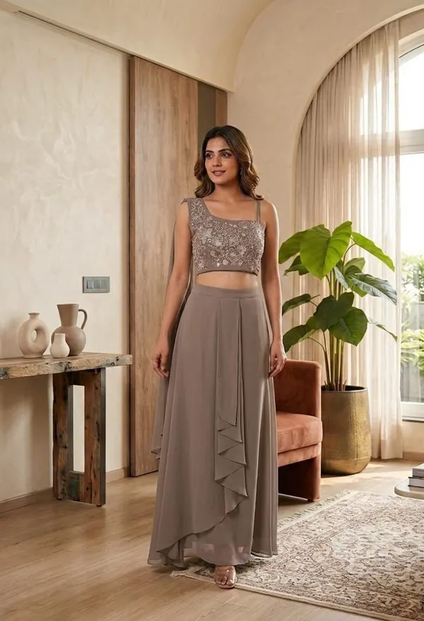 Grey_Premium_Kurta_Palazzo_Set_|_Fox_Georgette_|_Embroidered_&_Sequined_|_Festive_Party_Wear
