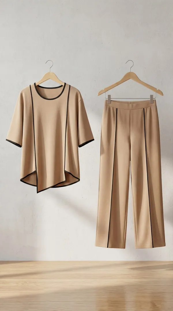 Khakhi_Trendy_Co-Ord_Sets_|_Round_Neck_Half_Sleeve_Lycra_Knitted_|_Multi-Color_|_Office_&_Festive_Wear