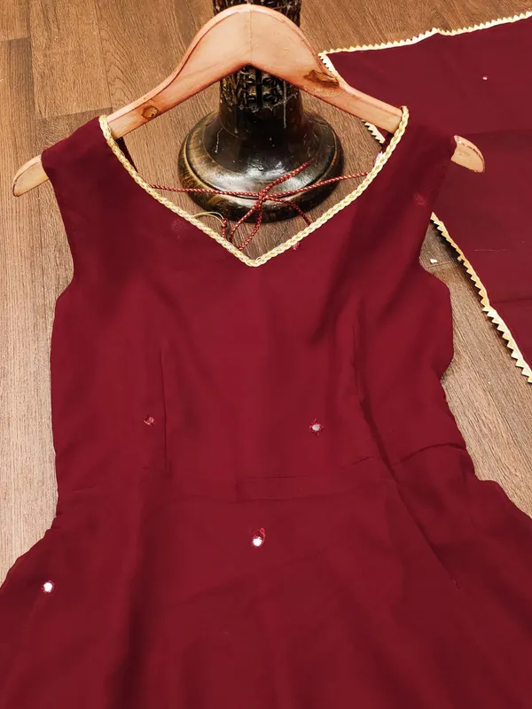 Maroon_Georgette_Anarkali_Gown_with_Dupatta