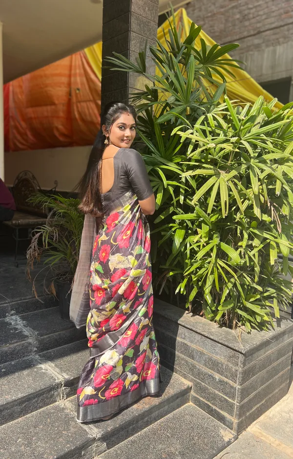 Midnight_Elegance-Black_Digital_Printed_Saree_with_Woven_Border