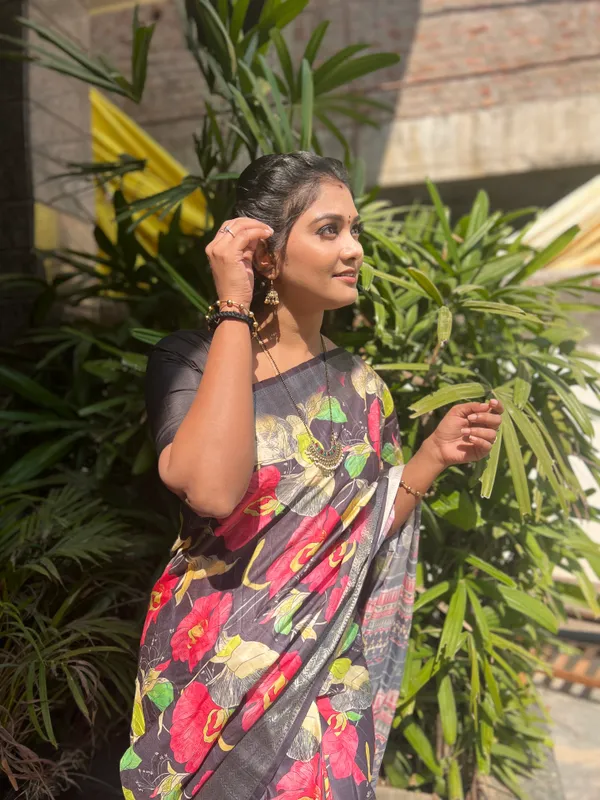 Midnight_Elegance-Black_Digital_Printed_Saree_with_Woven_Border