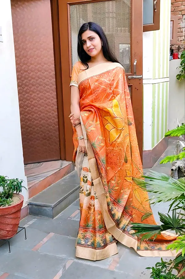 Orange_Digital_Printed_Jari_Mysore_Silk_Saree_with_Blouse