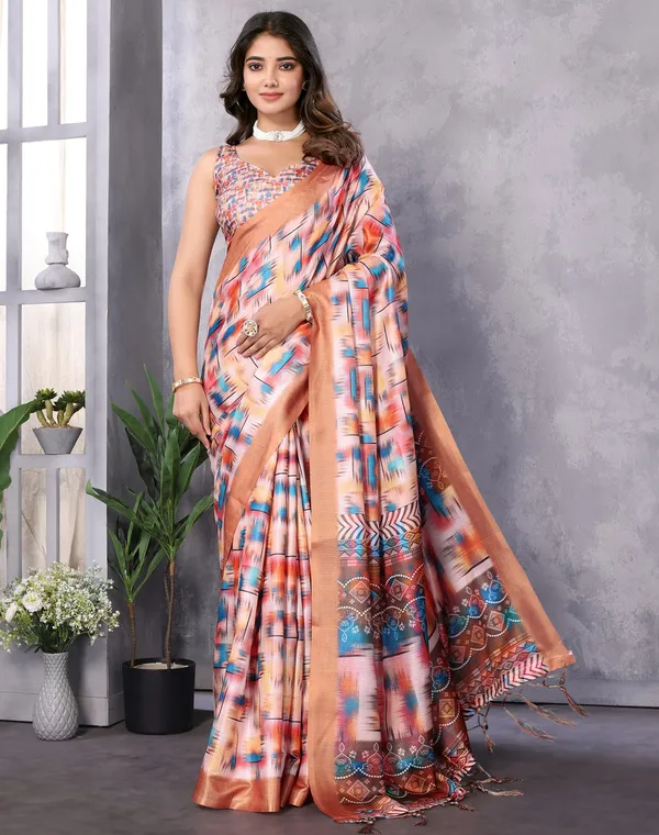 Orange_Oasis_Cotton_Art_Silk_Digital_Printed_Saree_with_Weaving_Border_and_Tassels_on_Pallu