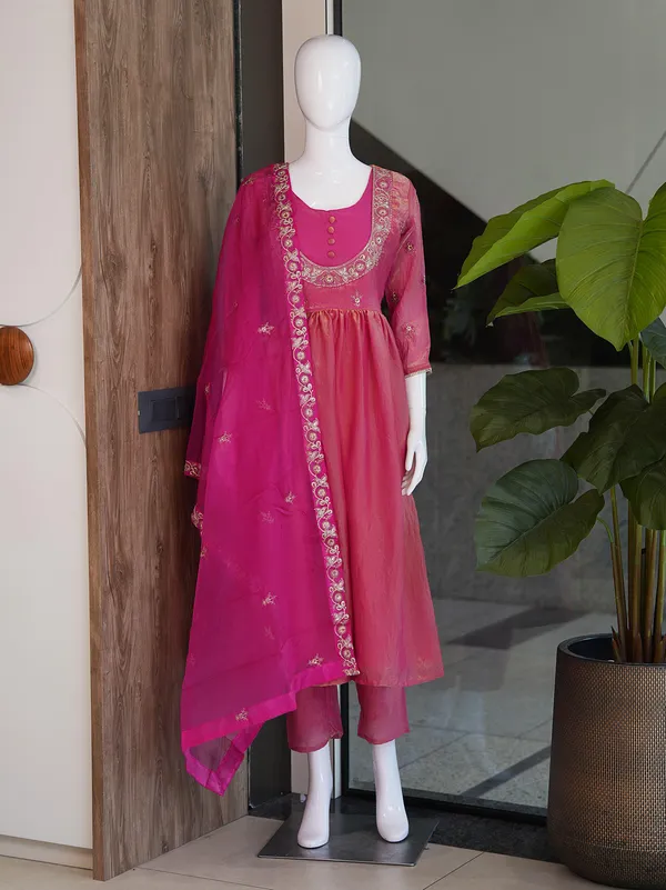Pink_Designer_Party_Wear_Kurta_Pants_Set_with_Dupatta_|_Fendi_Satin_|_Embroidered_|