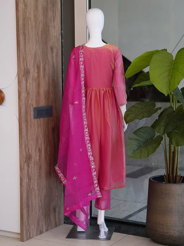 Pink_Designer_Party_Wear_Kurta_Pants_Set_with_Dupatta_|_Fendi_Satin_|_Embroidered_|