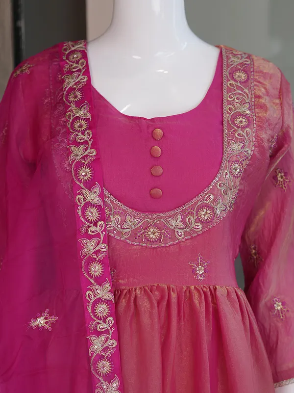 Pink_Designer_Party_Wear_Kurta_Pants_Set_with_Dupatta_|_Fendi_Satin_|_Embroidered_|