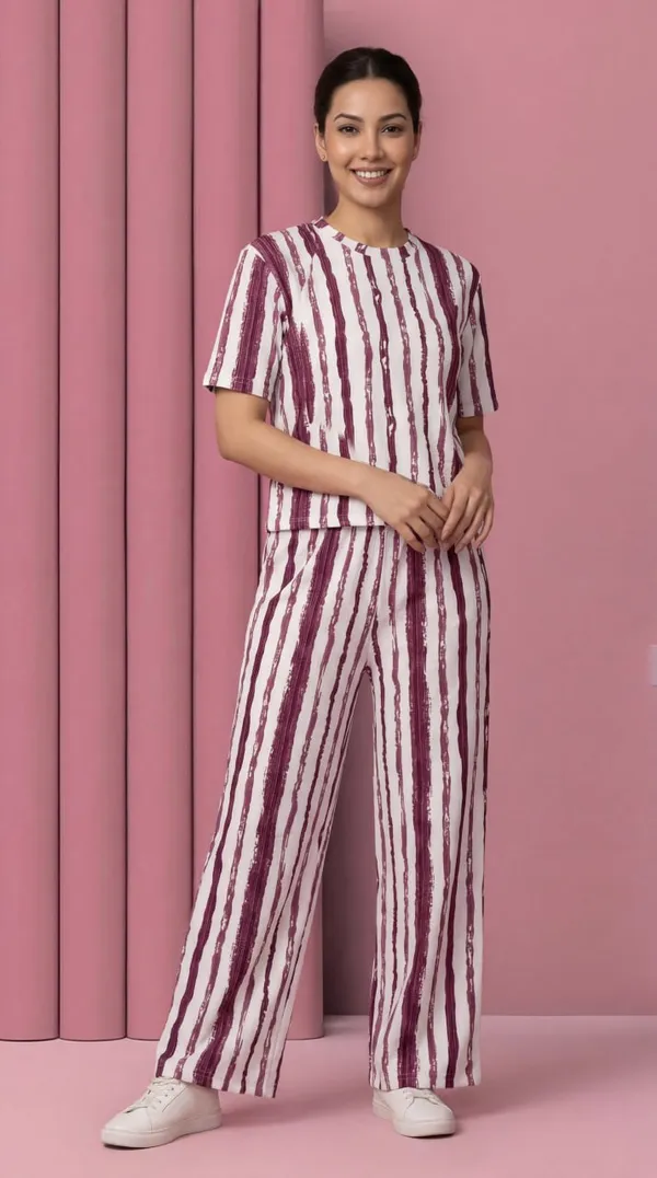 Pink__Digital_Printed_Corset_Top_|_Polyester_Lycra_Knitted_|_Round_Neck_Half_Sleeve_