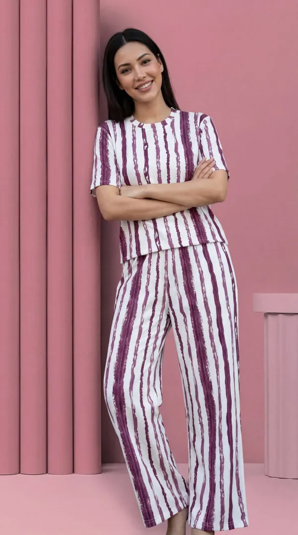 Pink__Digital_Printed_Corset_Top_|_Polyester_Lycra_Knitted_|_Round_Neck_Half_Sleeve_
