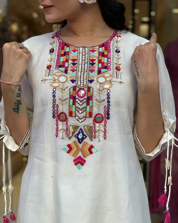 White_Premium_Chanderi_Mirror_Work_Kurta_Set_with_Dupatta