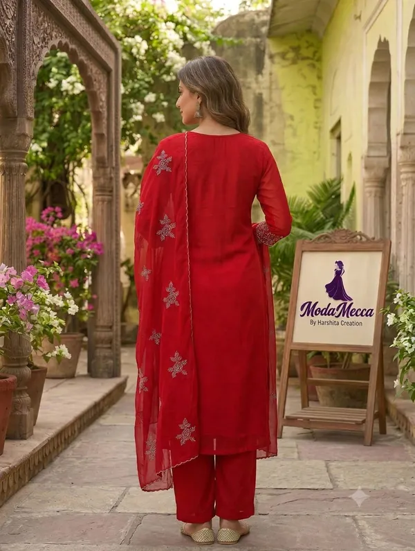 Premium_Fox_Georgette_Embroidered_Kurta_Pant_Dupatta_Set_|_White_Thread_Work_V-Neck_Full_Sleeve_3-Piece_Ethnic_Suit_Set_for_Women_|_Festive_&_Party_Wear