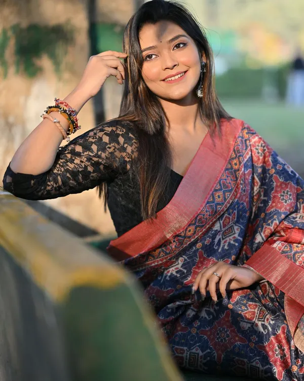 Midnight_Majesty-Indigo_Digital_Printed_Jari_Mysore_Silk_Saree_with_Jhalar