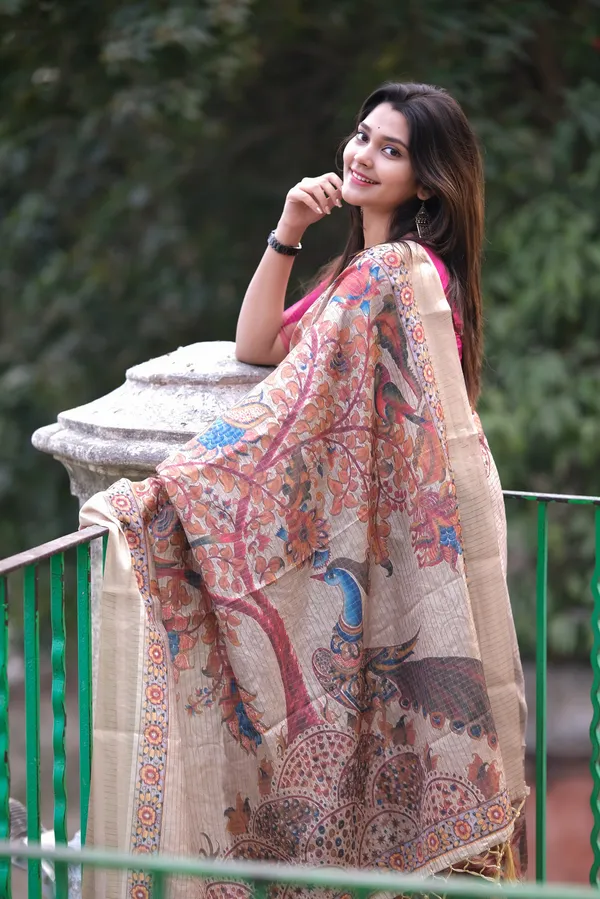 Regal_Radiance:_Red_Digital_Printed_Mysore_Jari_Silk_Saree_with_Jhalar