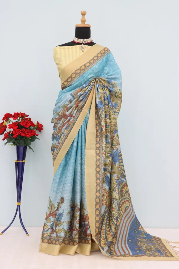 Royal_Splendor-Sky_Blue_Mysore_Silk_Saree_with_Jari_and_Checks_Design