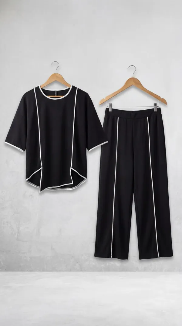 Black_Trendy_Co-Ord_Sets_|_Round_Neck_Half_Sleeve_Lycra_Knitted_|_Multi-Color_|_Office_&_Festive_Wear