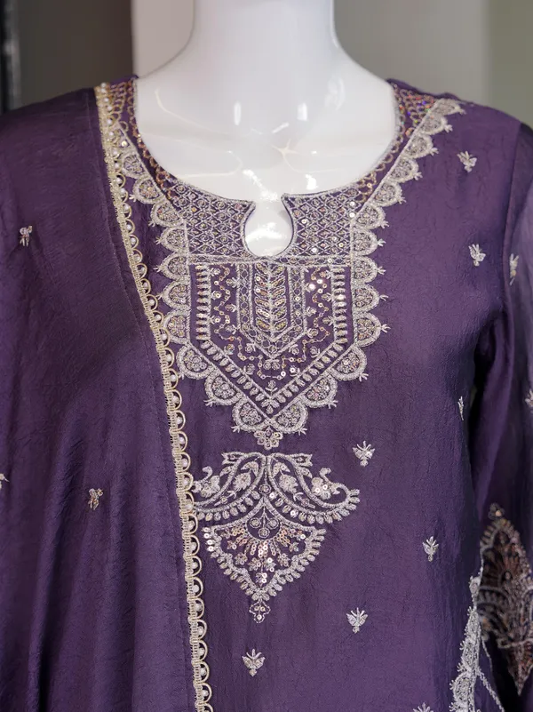 Wine_Designer_Kurta_Palazzo_Set_with_Dupatta_|_Rangoli_Crush_|_Embroidered_Sequined_|_Maroon_Wine_|_Party_Festive_Wear_
