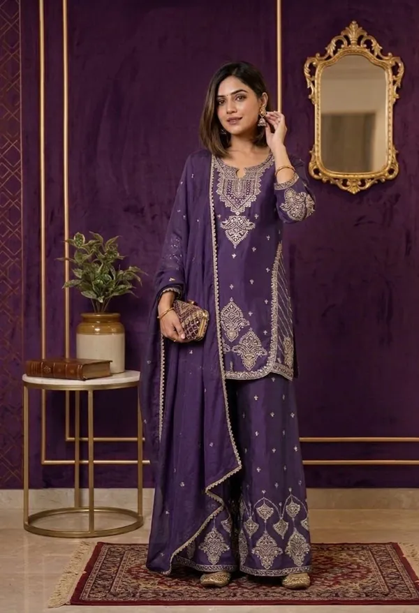 Wine_Designer_Kurta_Palazzo_Set_with_Dupatta_|_Rangoli_Crush_|_Embroidered_Sequined_|_Maroon_Wine_|_Party_Festive_Wear_