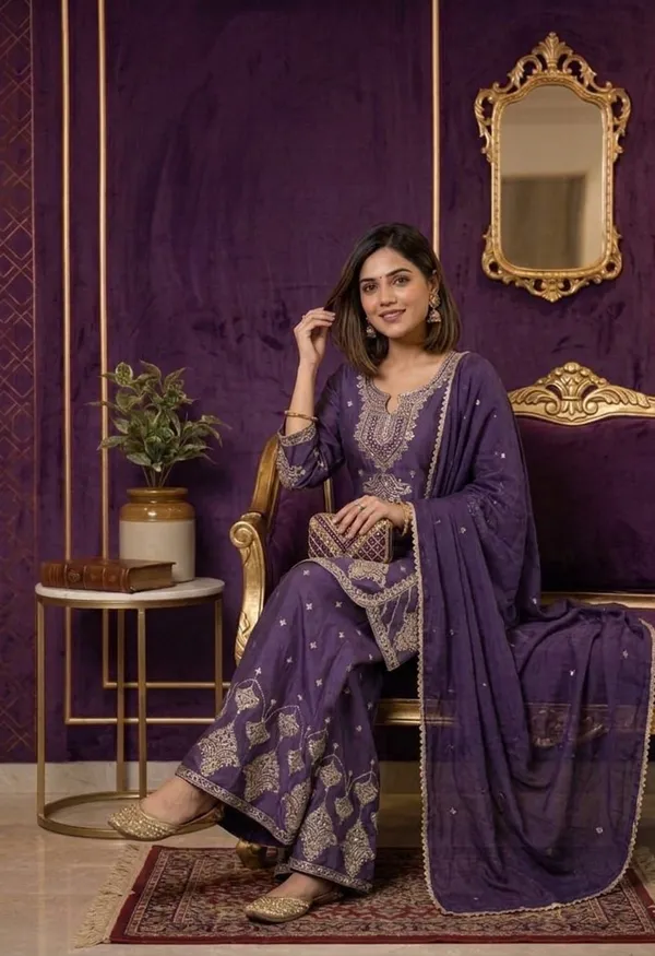 Wine_Designer_Kurta_Palazzo_Set_with_Dupatta_|_Rangoli_Crush_|_Embroidered_Sequined_|_Maroon_Wine_|_Party_Festive_Wear_