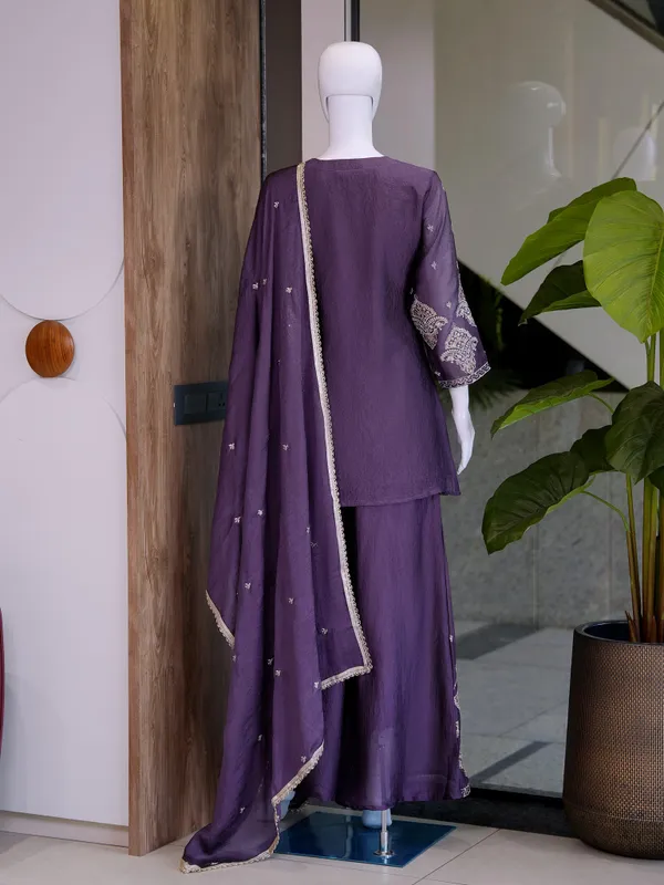Wine_Designer_Kurta_Palazzo_Set_with_Dupatta_|_Rangoli_Crush_|_Embroidered_Sequined_|_Maroon_Wine_|_Party_Festive_Wear_