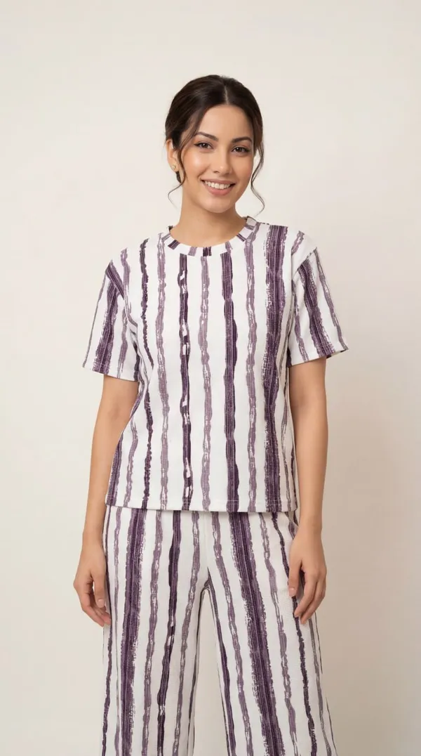 Wine__Digital_Printed_Corset_Top_|_Polyester_Lycra_Knitted_|_Round_Neck_Half_Sleeve_