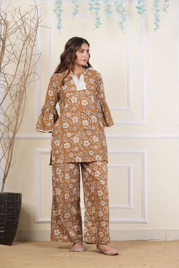 Mustered_Plazo_Kurti_(Cotton)_Pack_of_2_Pieces