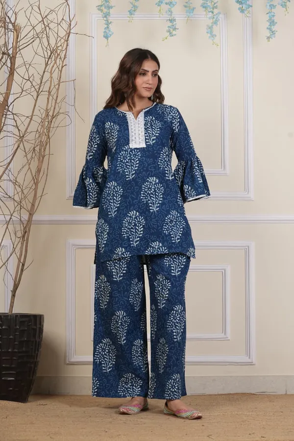 Indigo_Blue_Plazo_Kurti_(Cotton)_Pack_of_2_Pieces