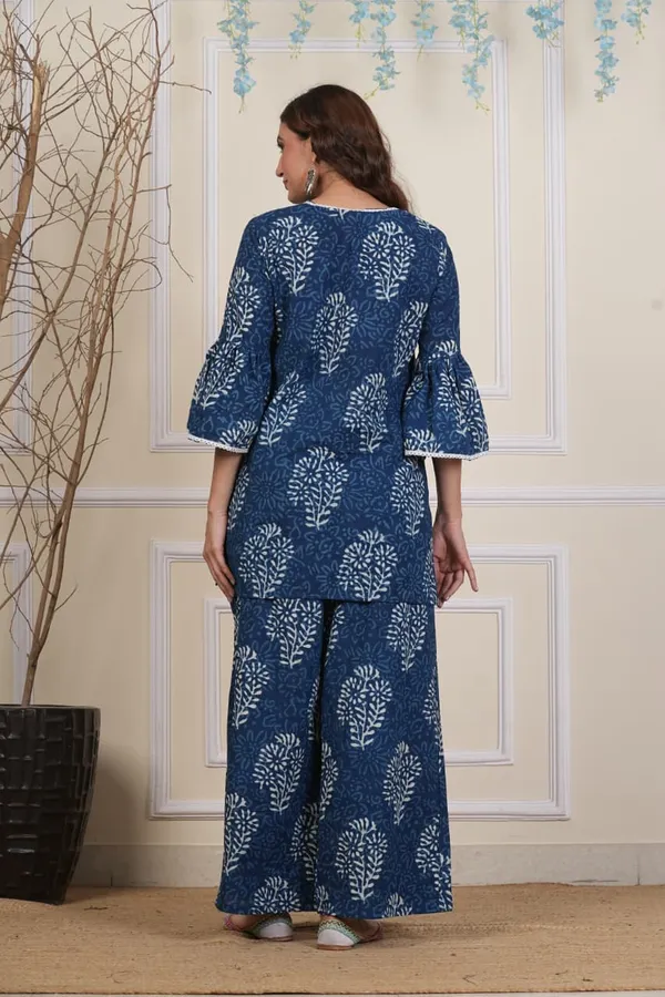 Indigo_Blue_Plazo_Kurti_(Cotton)_Pack_of_2_Pieces