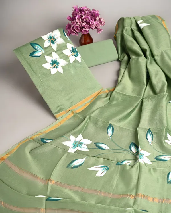 chanderi silk dress material online india CHANDERI SILK DRESS MATERIAL at Rs.549/Piece in surat offer by geet gauri fashion
