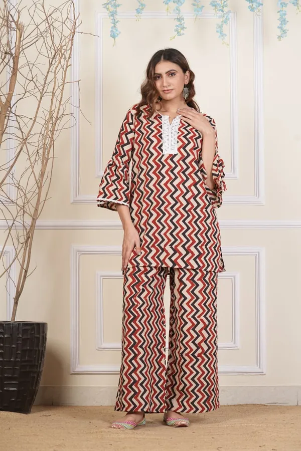 Red,_Peach_&_Black_Plazo_Kurti_(Cotton)_Pack_of_2_Pieces
