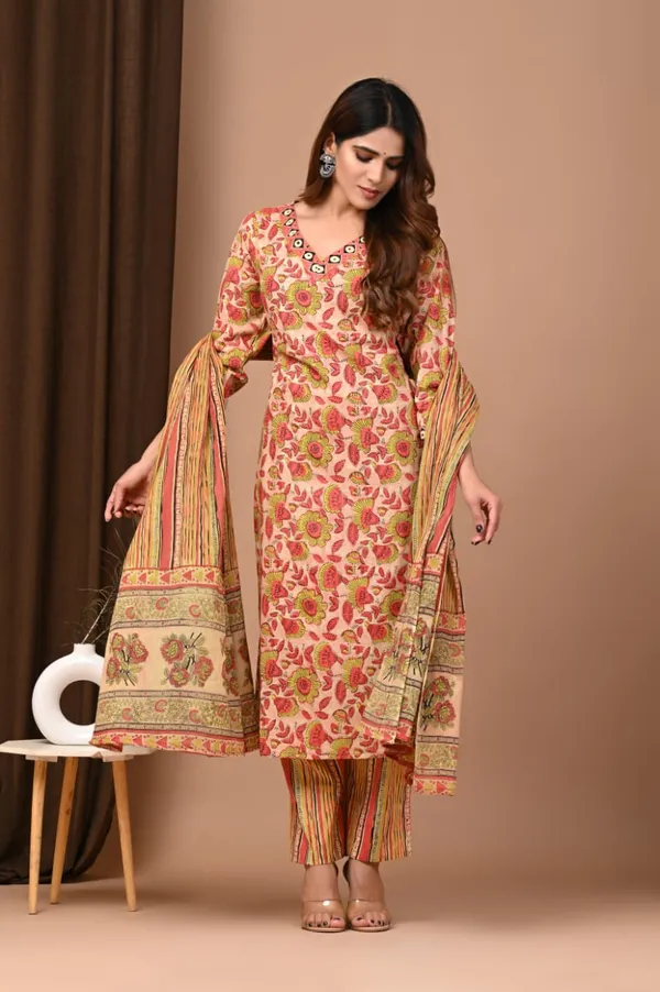 Mustard_and_red_with_mehndi_colour_Pure_Cotton_Suit_with_Mulmul_Duptta_(3_Piece)