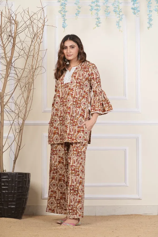 Red_&_Mustered_Plazo_Kurti_(Cotton)_Pack_of_2_Pieces
