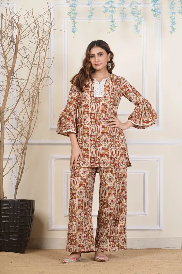 Red_&_Mustered_Plazo_Kurti_(Cotton)_Pack_of_2_Pieces