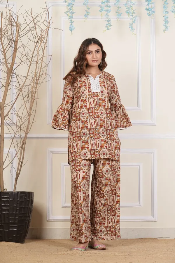 Red_&_Mustered_Plazo_Kurti_(Cotton)_Pack_of_2_Pieces