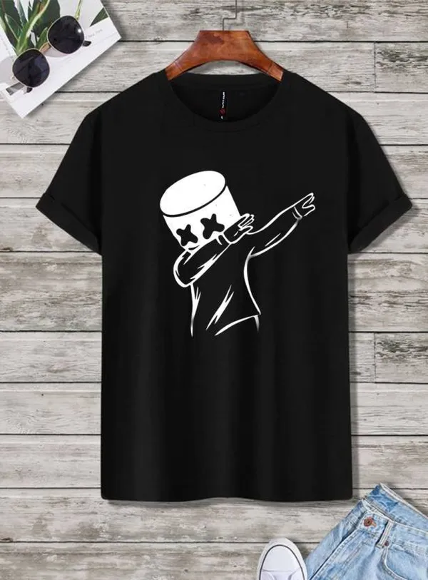 Pack_Of_2_Black_&_Red_Polyester_Printed_T-Shirt_For_Men