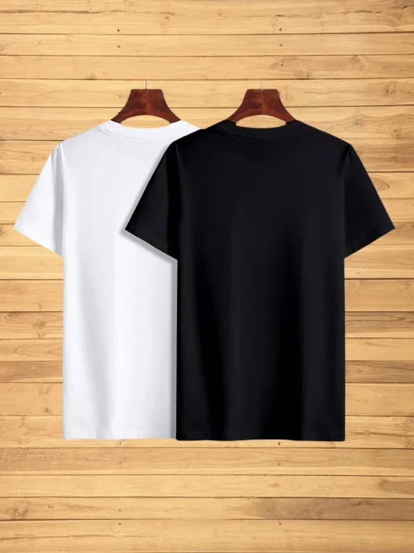 Pack_Of_2_White_&_Black_Polyester_Typography_T-Shirt_For_Couple