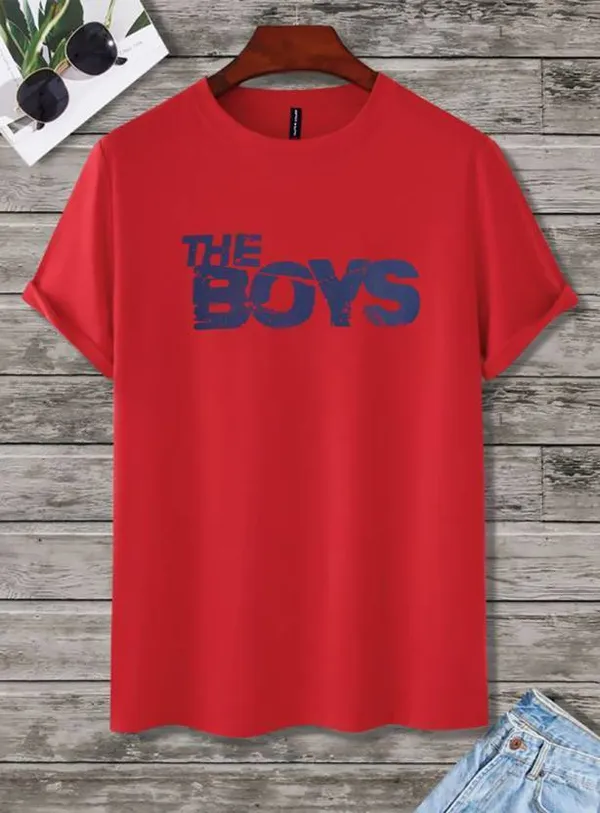 Pack_Of_2_Black_&_Red_Polyester_Typography_T-Shirt_For_Men