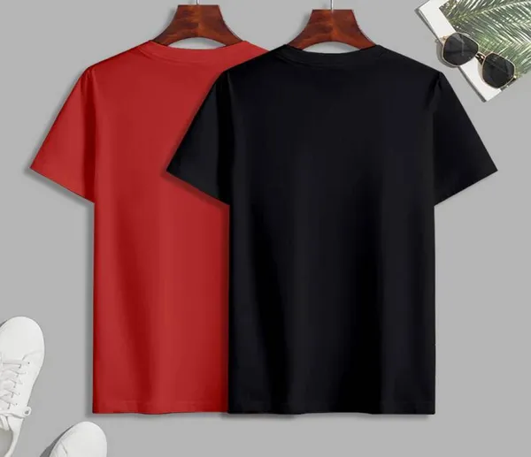 Pack_Of_2_Black_&_Red_Polyester_Typography_T-Shirt_For_Men