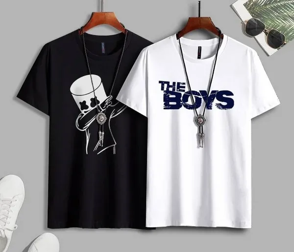 Pack_Of_2_Black_&_White_Polyester_Graphic_Print_T-Shirt_For_Men