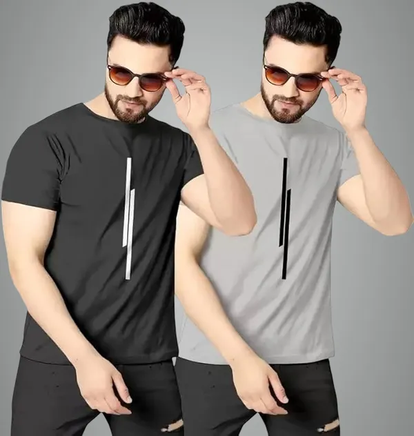 Pack_Of_2_Black_&_Grey_Polyester_Printed_T-Shirt_For_Men